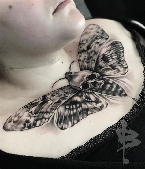 death moth chest piece|Top 8 Death Moth Tattoo Designs With Their。